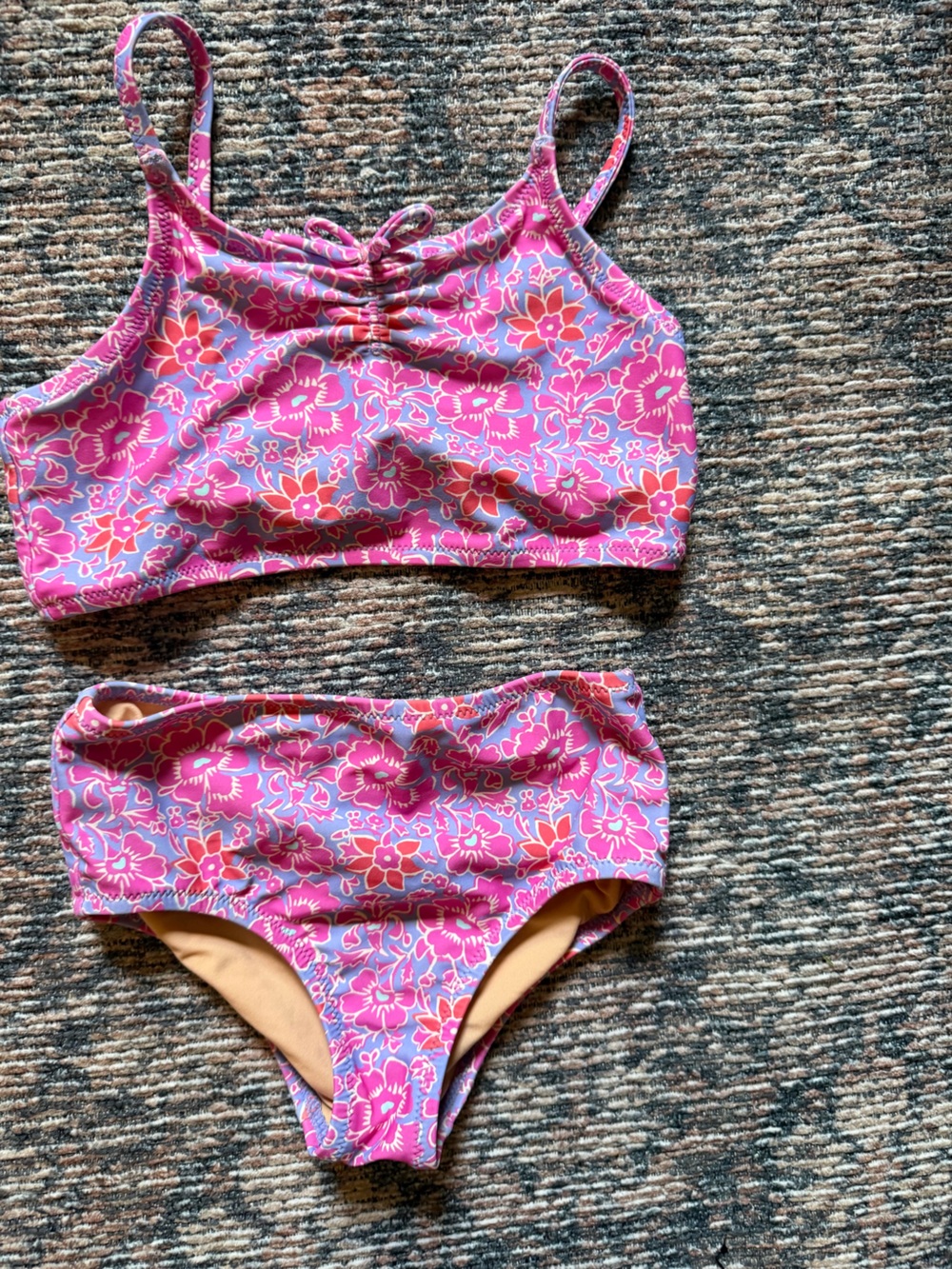 Crewcuts Pink and Lavender Floral Swim Top & Bottom Set
